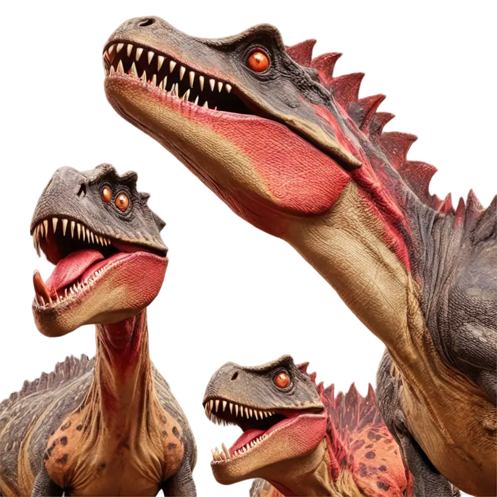 Dinosaur-Group-PNG-Featuring-the-Most-Dominant-RedPatterned-Dinosaur