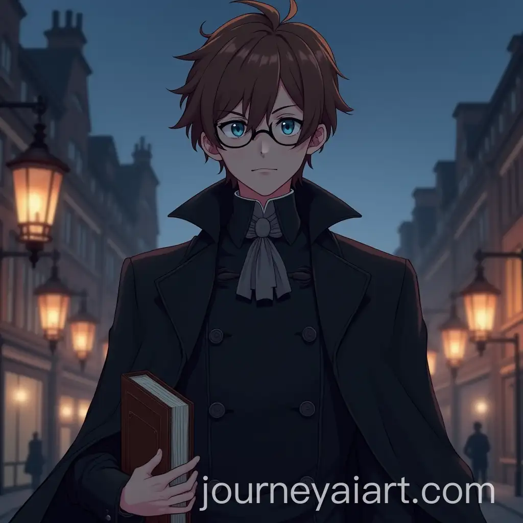 Anime-Man-in-Medieval-Trench-Coat-Holding-a-Book-at-Midnight-London-1800s