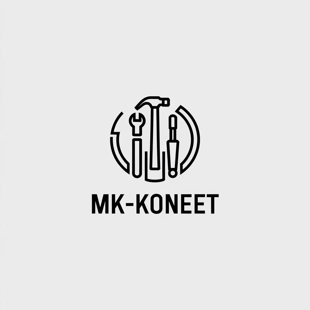 LOGO Design for MKKoneet Minimalistic Tools Symbol with Clear Background