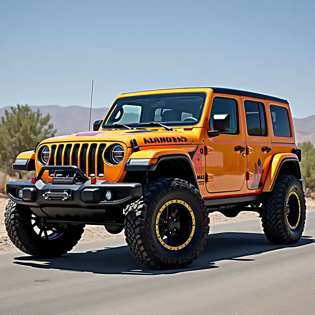 Modified jeep wrangler colorful