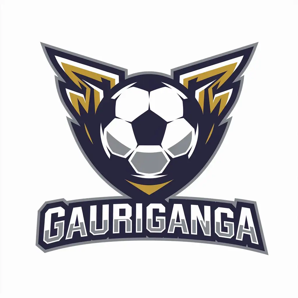 a vector logo design,with the text "Gauriganga", main symbol:Football,Moderate,be used in Internet industry,clear background