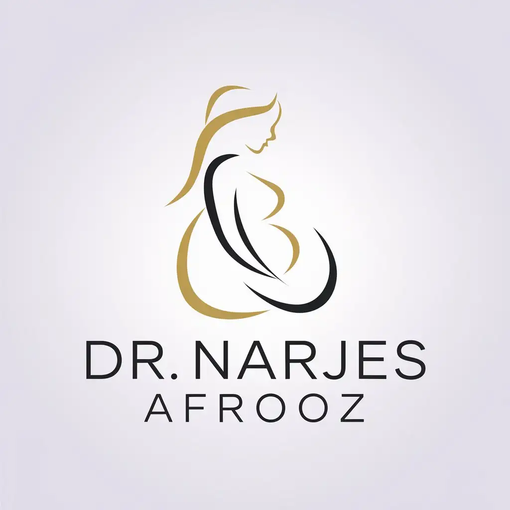 LOGO Design for Dr Narjes Afrooz Minimalistic Pregnant Women Symbol for Medical Dental Industry