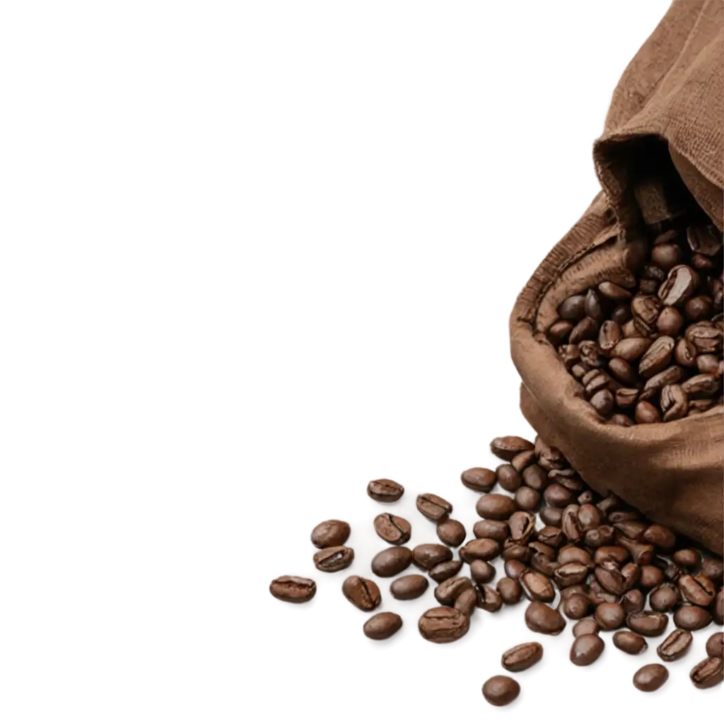 PNG-Image-of-a-Bag-Spilling-Coffee-Beans-Enhance-Your-Content-with-Quality-Visuals