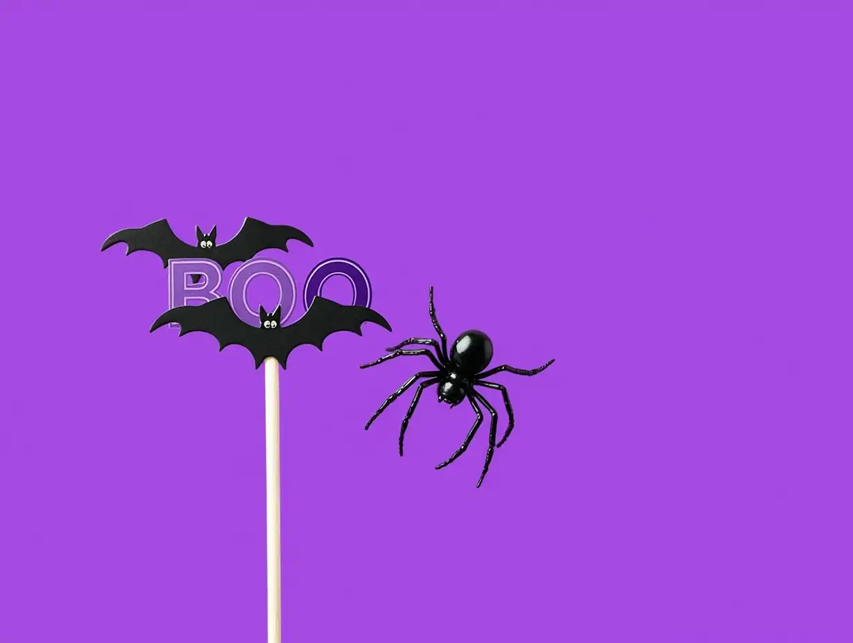 Spooky-Halloween-Scene-with-Bat-Spider-and-X27BOOX27-Decorations