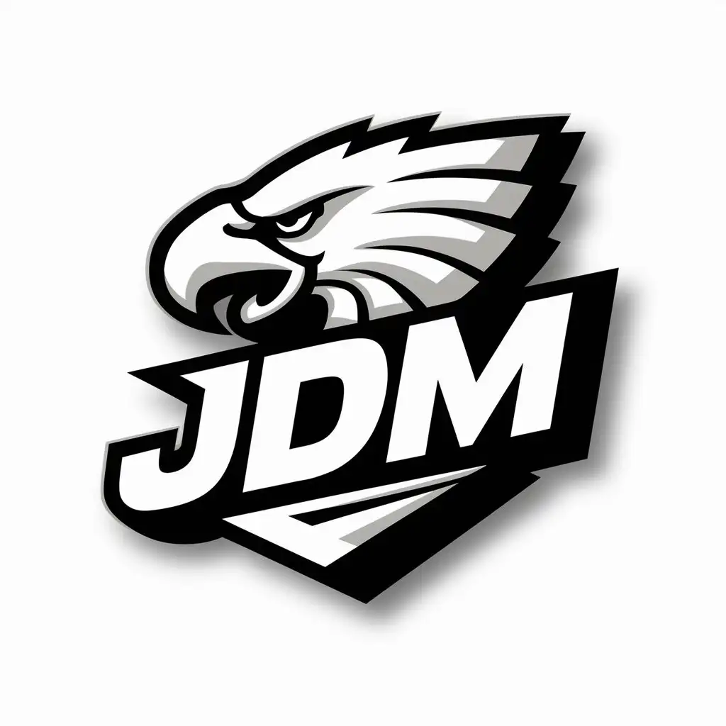 LOGO Design for JDM Eagle Head 3D Logo in Clear Background