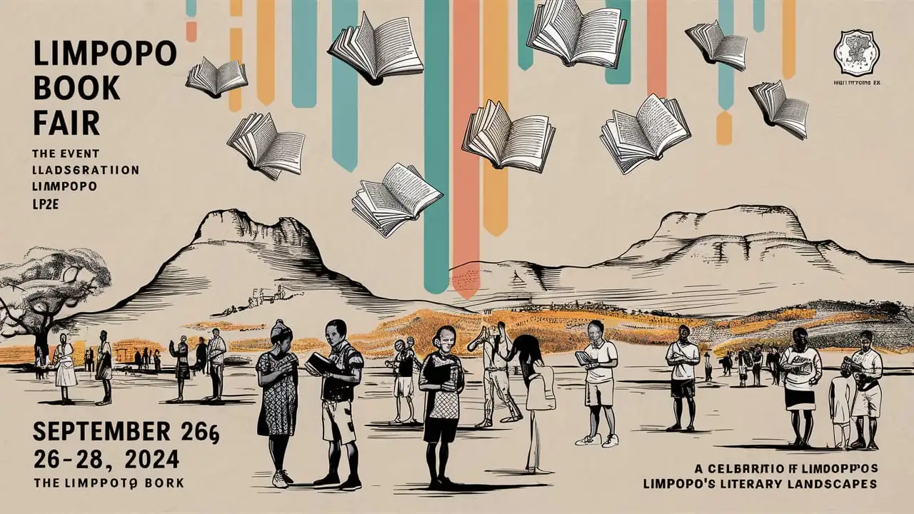 Vibrant Poster for the Limpopo Book Fair Celebrating Literary Heritage