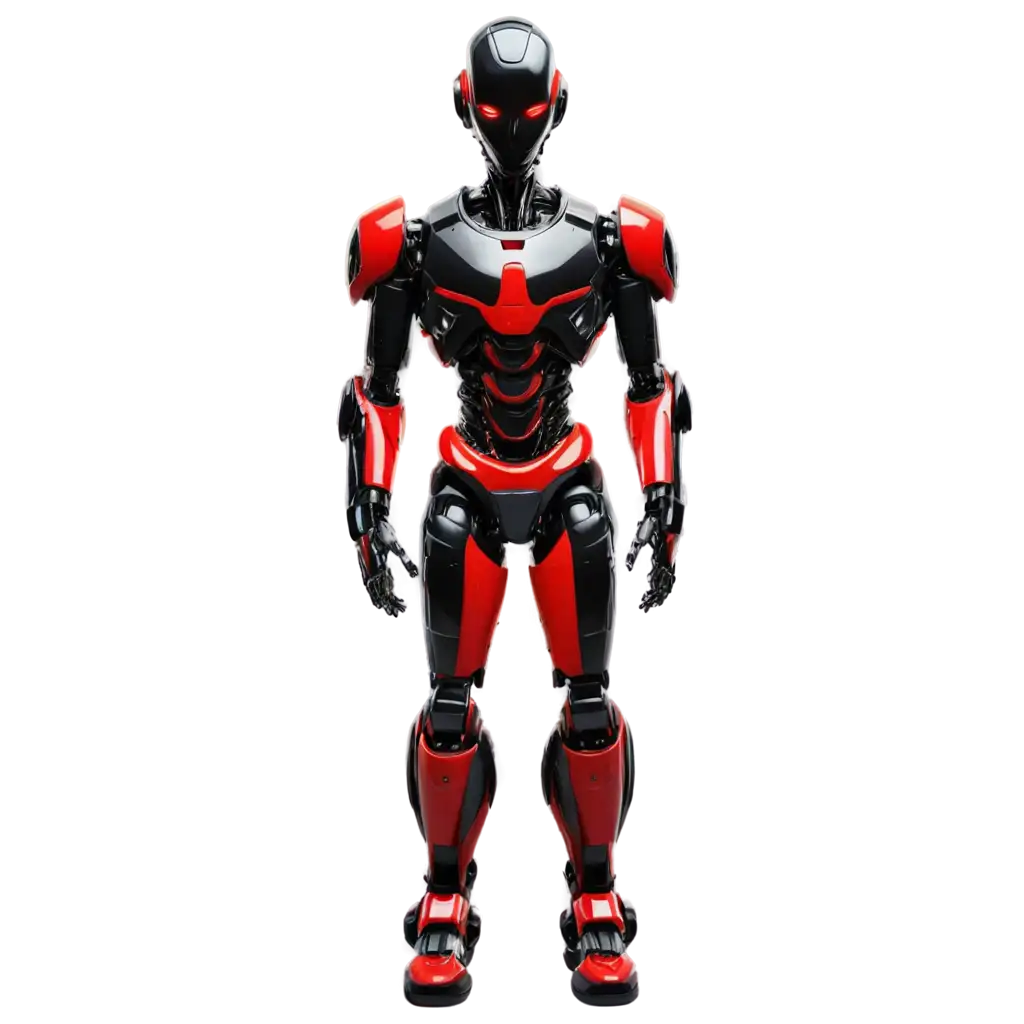 UltraModern-and-Realistic-Robot-in-Red-and-Black-PNG-Image-for-Artificial-Intelligence-Representation