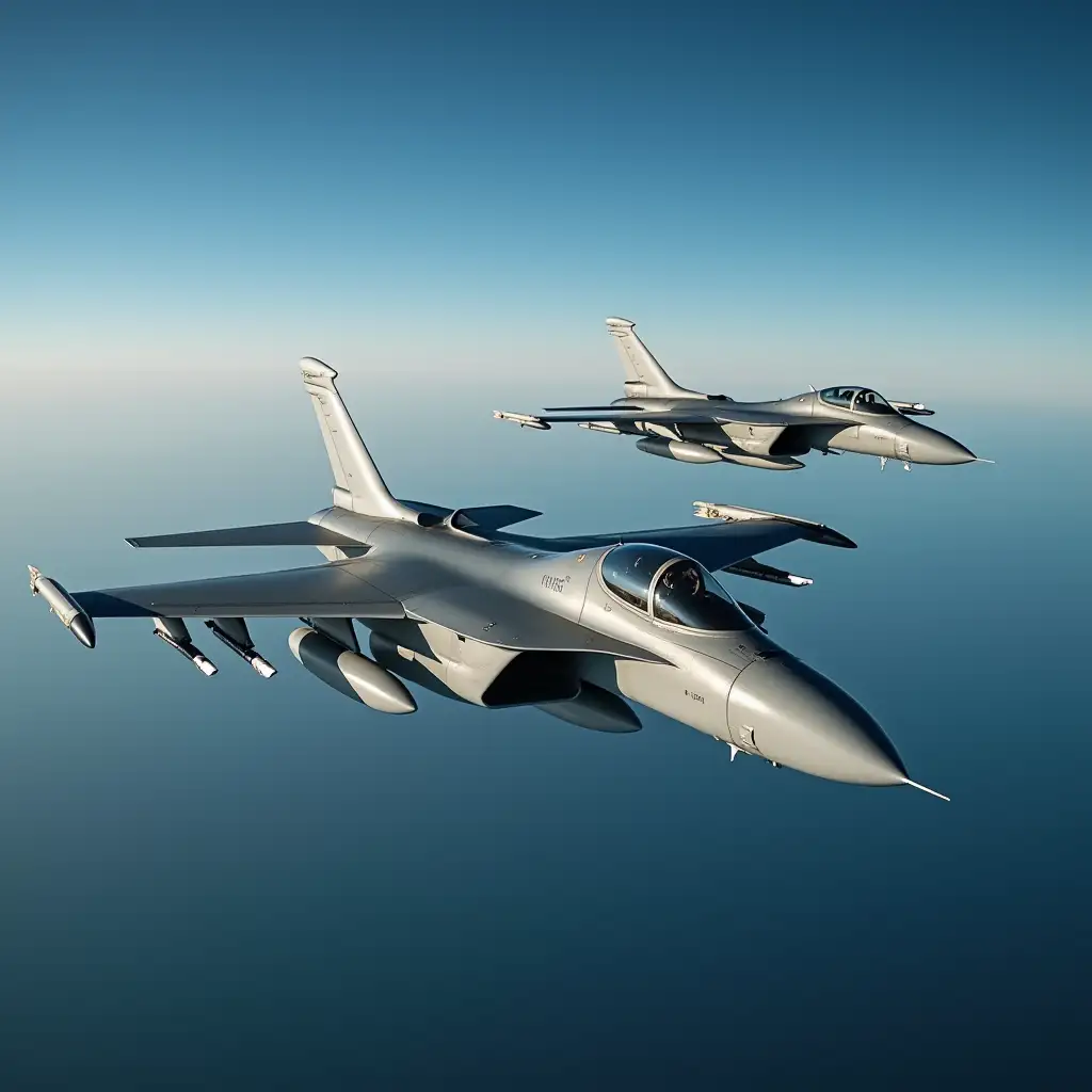 Two-Fighter-Jets-Soaring-Through-the-Sky