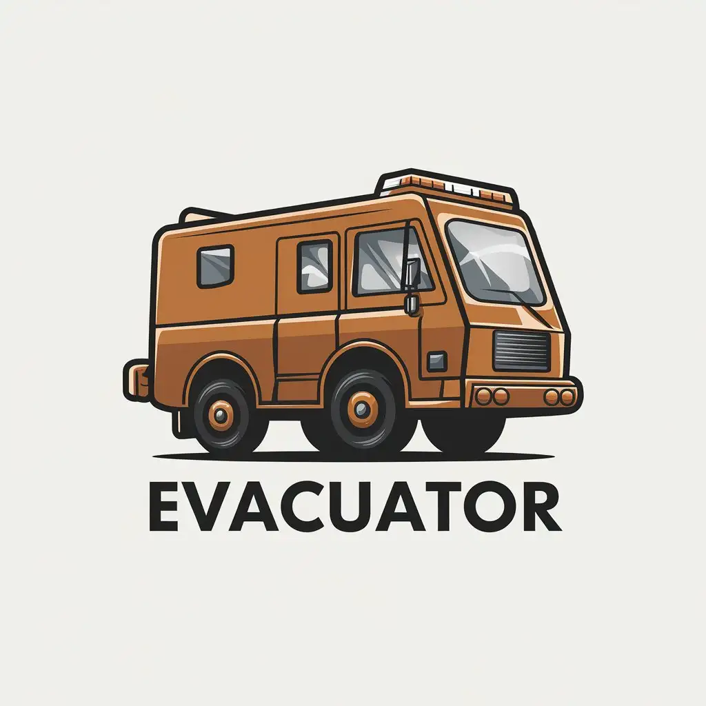 a vector logo design,with the text "evacuator", main symbol:evacuator,Moderate,be used in Legal industry,clear background