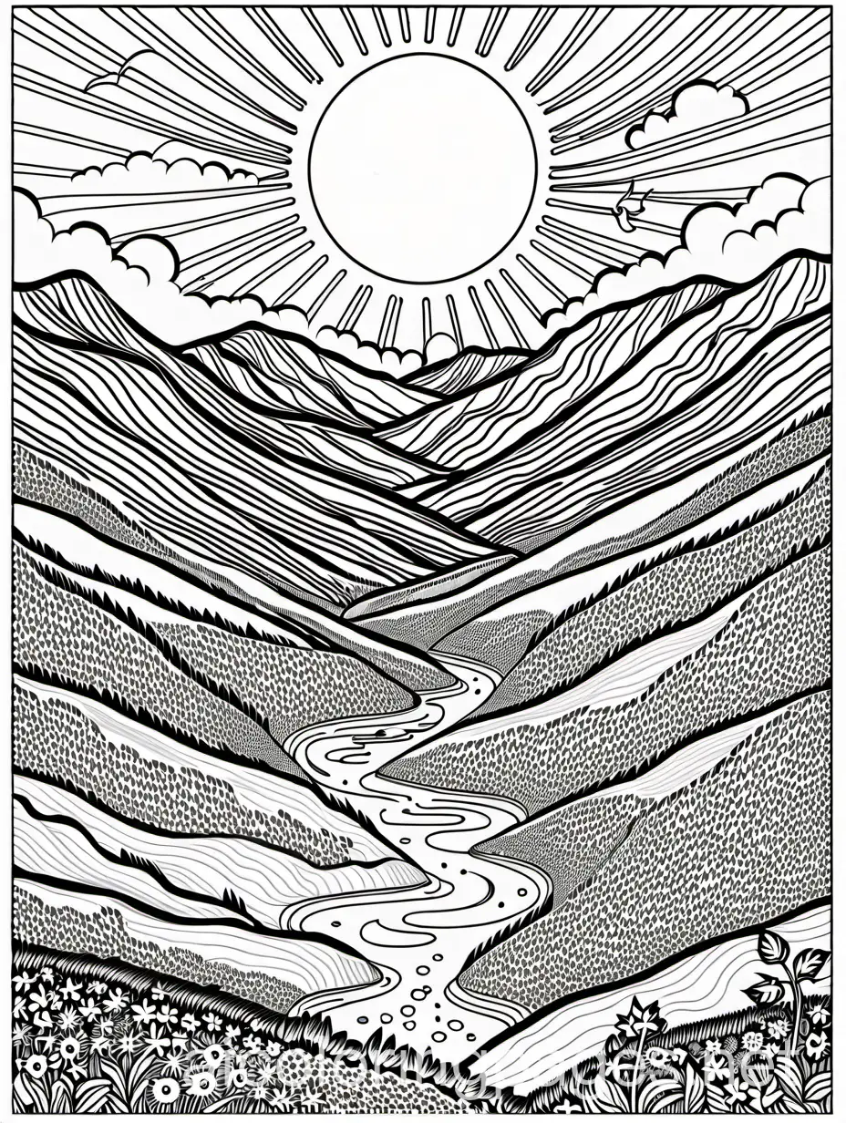 Coloring-Page-Psalm-24-The-Earth-is-the-Lords-with-Simple-Distinct-Outlines