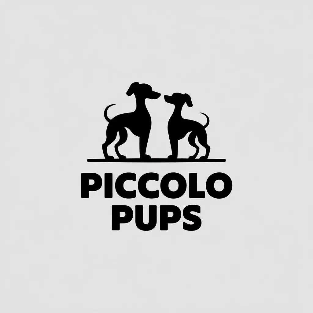 LOGO Design for Piccolo Pups Minimalistic Italian Greyhounds Silhouette Facing Each Other