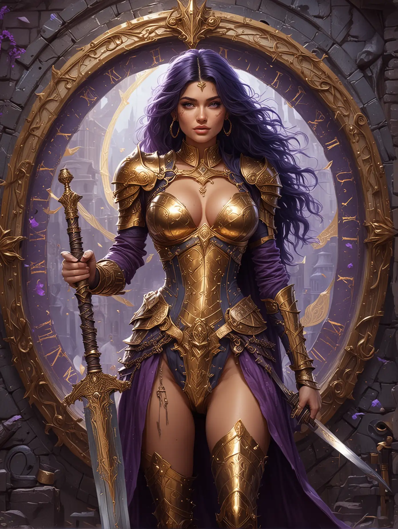 Fantasy-RPG-Illustration-of-Kylie-Jenner-with-The-Kings-Blade