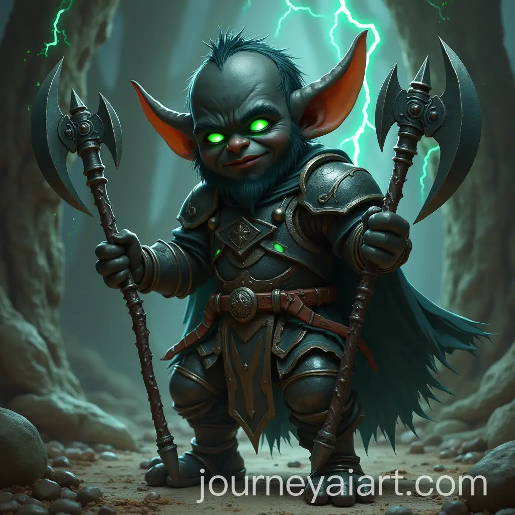 Dwarf-Warrior-in-Lightning-Iron-Armor-with-Sickle-Weapons