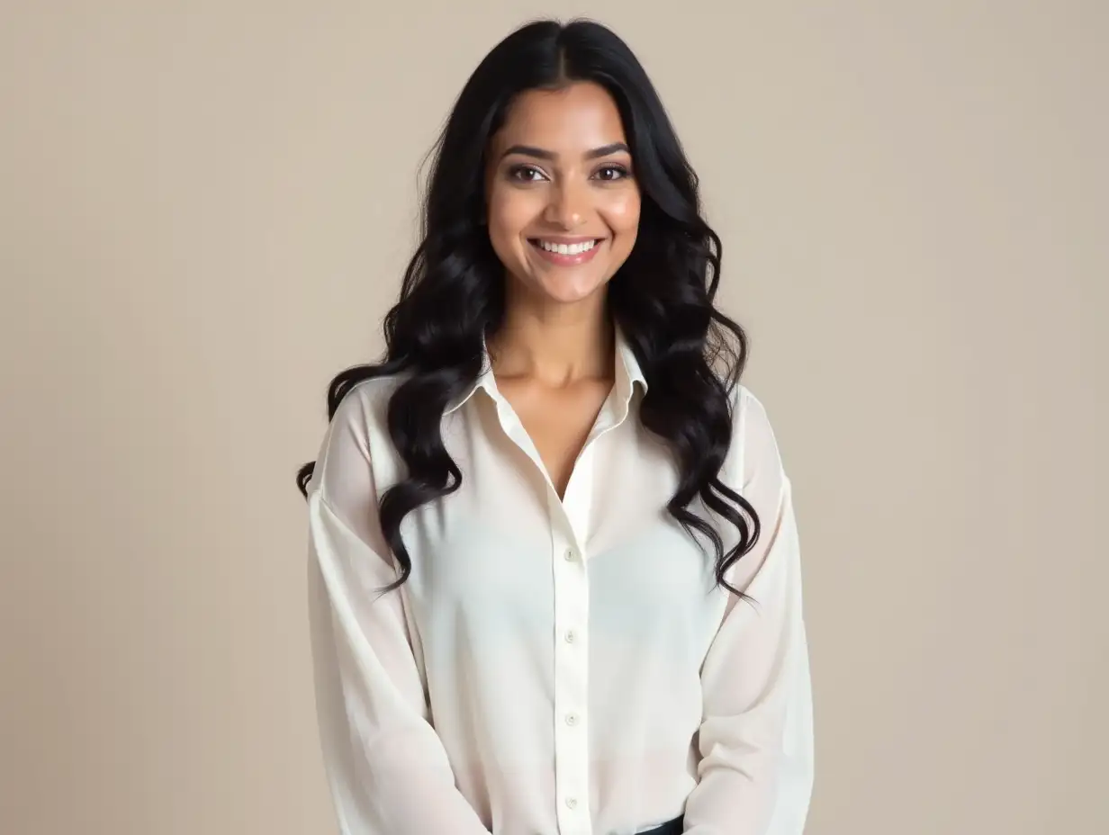 Portrait-of-a-Curvy-Kashmiri-Woman-in-Formal-Attire-for-Corporate-Meeting