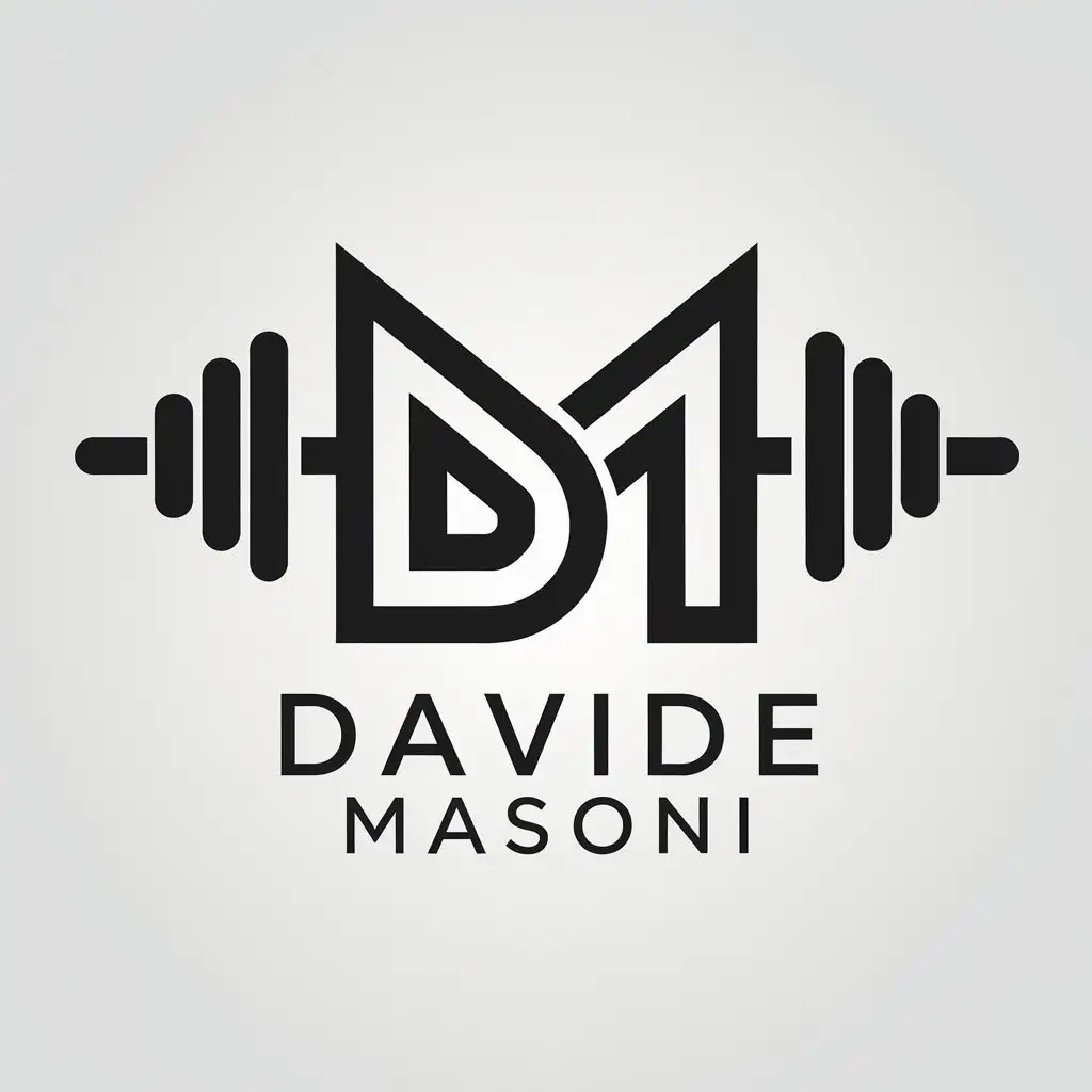 LOGO Design for Davide Masoni Minimalistic Vector Logo with DM Initials for Sports Fitness Industry