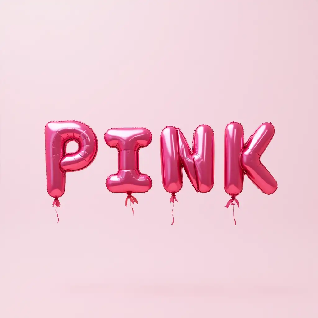 word png made of pink balloons