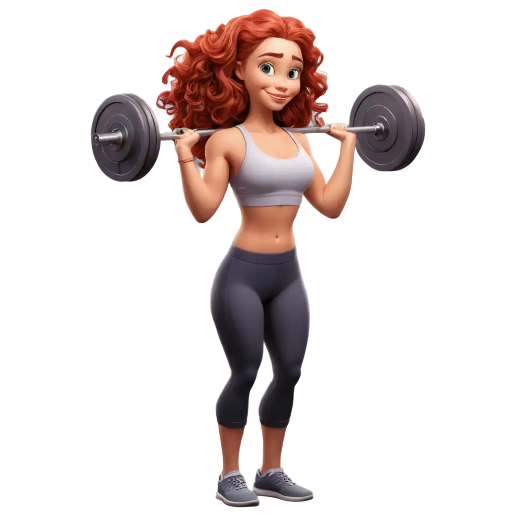 Strong-RedHaired-Woman-Lifting-Weights-PNG-Image-Fitness-and-Strength-Concept