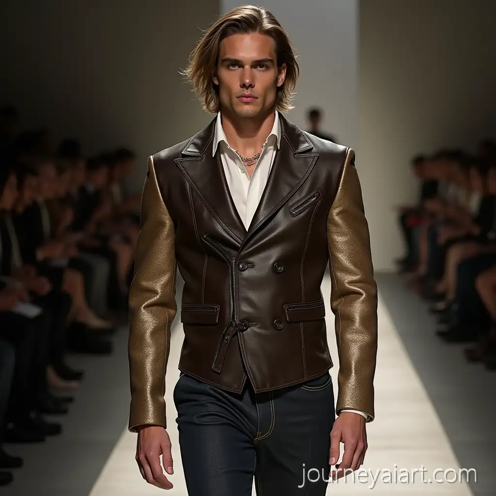 Handsome-Male-Runway-Model-in-Alexander-McQueen-Haute-Couture-Outfit