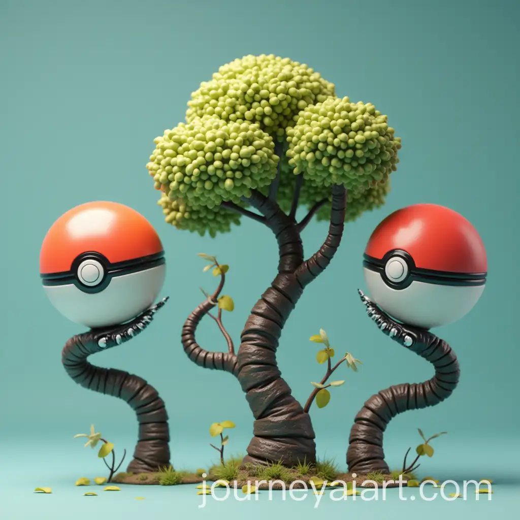 SciFi-Pokeballs-Arranged-on-Robotic-Claws-with-Organic-Style-Tubing