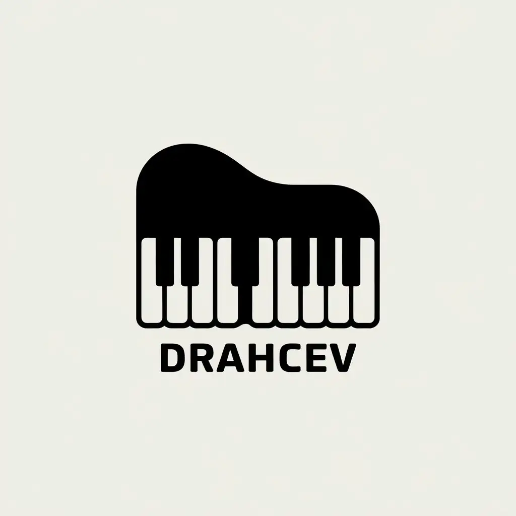 LOGO Design for Drahcev Vector Piano Symbol with Moderate Style and Clear Background