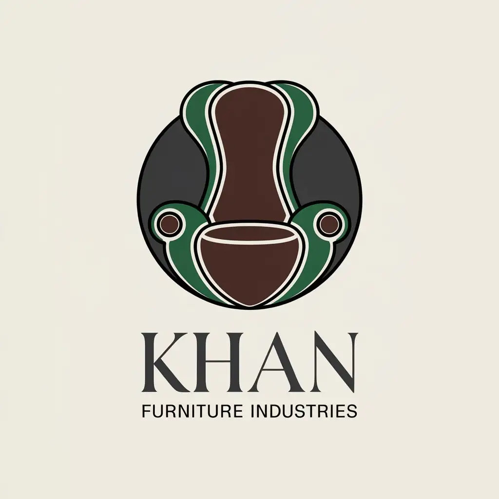 LOGO Design for Khan Furniture Industries Earthy Tones with Elegance and Craftsmanship