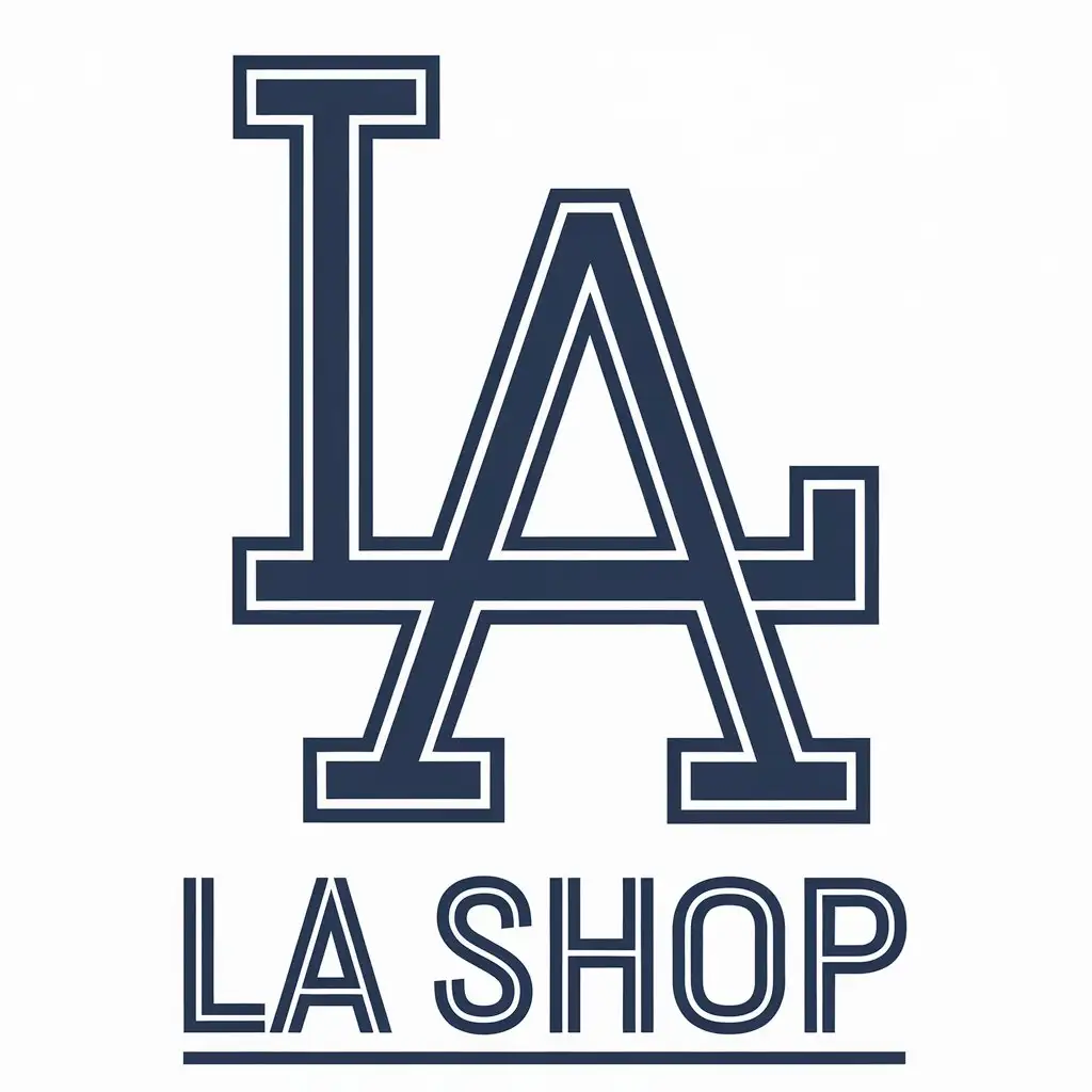 a vector logo design,with the text "LA SHOP", main symbol:LA,Minimalistic,clear background