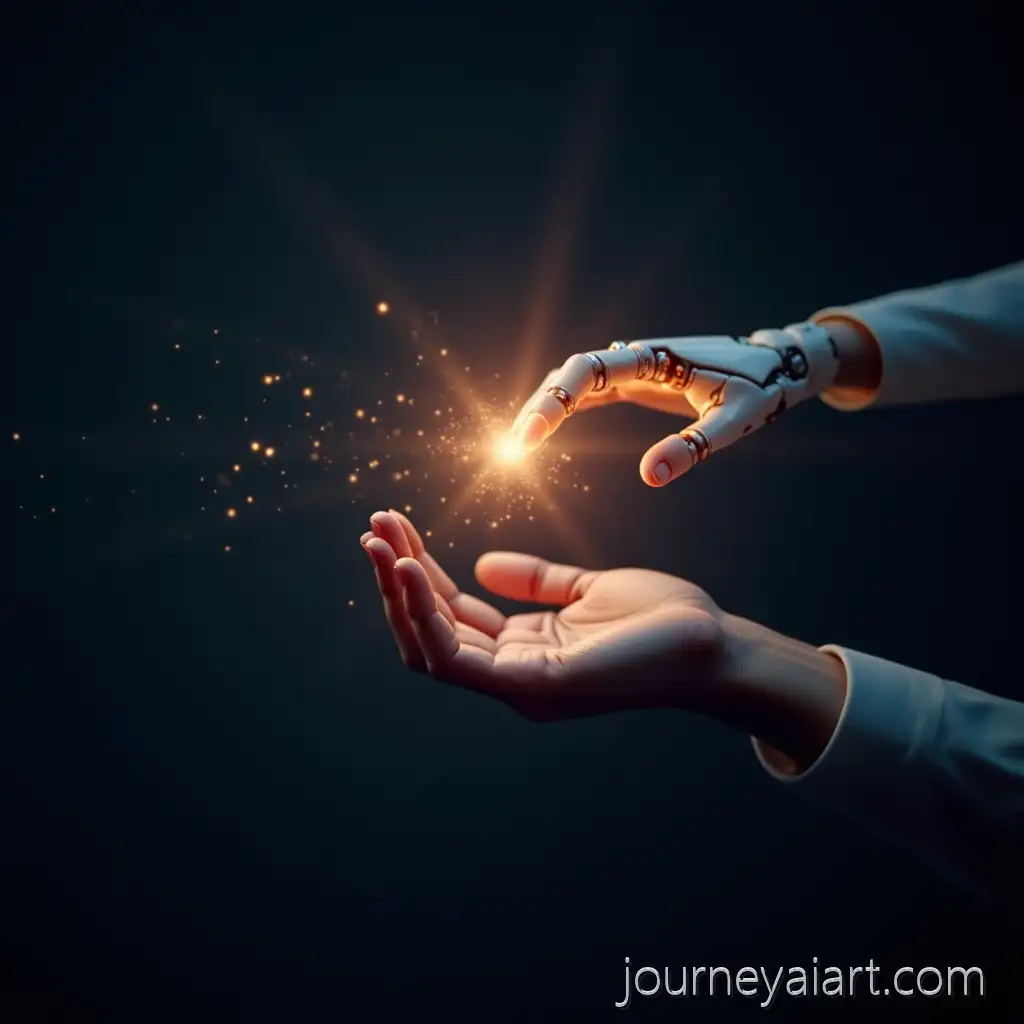 Human-and-Robotic-Hand-Connecting-with-Sparks-of-Light-Symbolizing-AI-Collaboration
