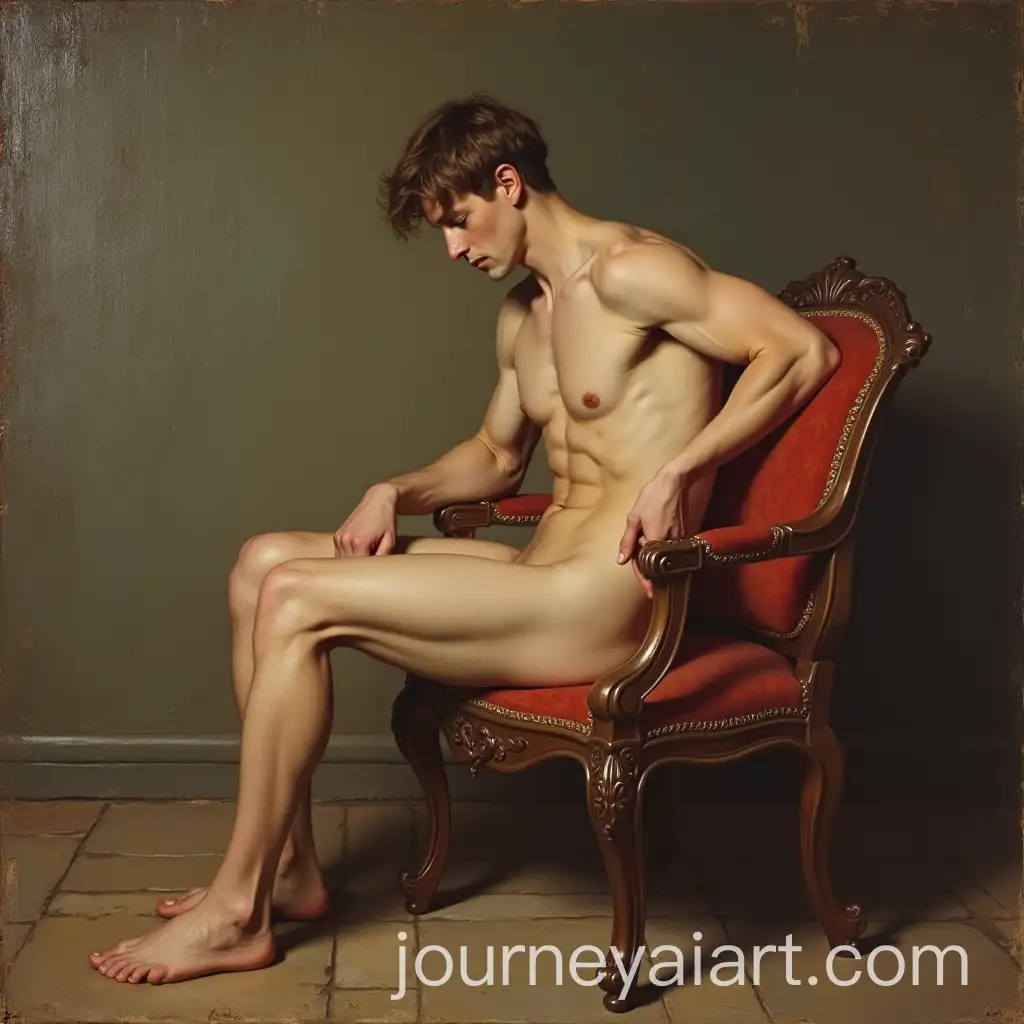 douard-Detaille-Style-Oil-Painting-of-the-Nude-Male-Form