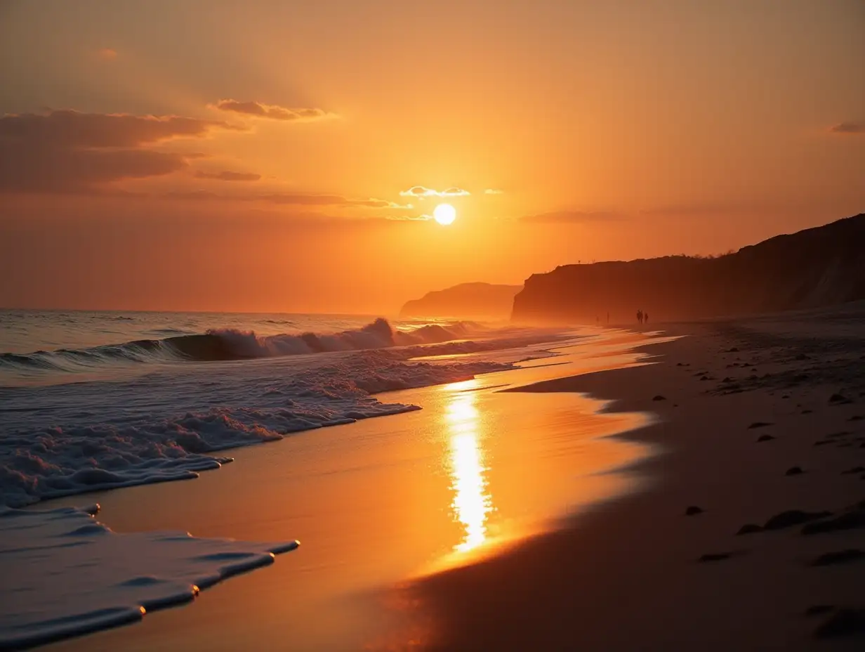 Sunset-Serenity-Beachgoers-Enjoying-the-Golden-Hour