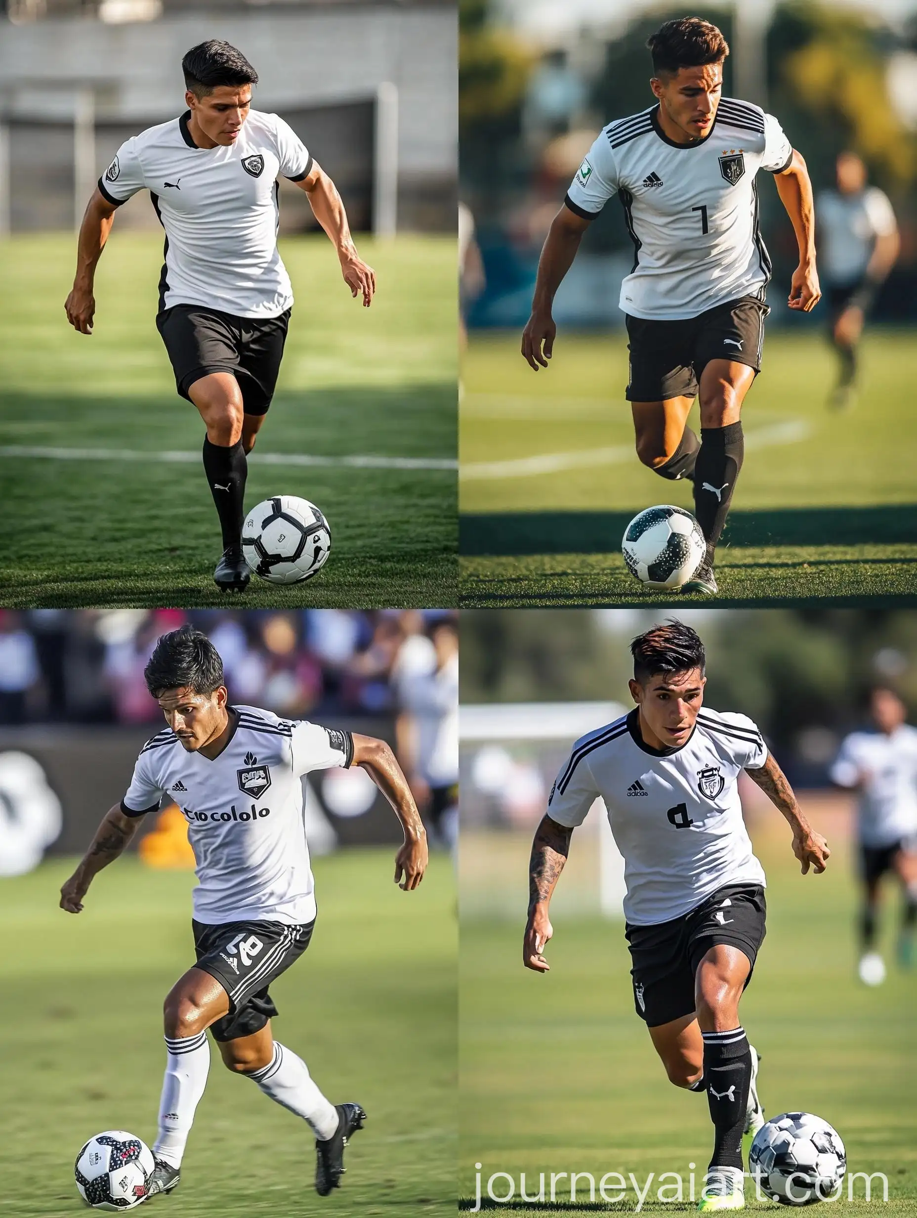 Chilean-Soccer-Player-in-Motion-Colo-Colo-Team-Uniform