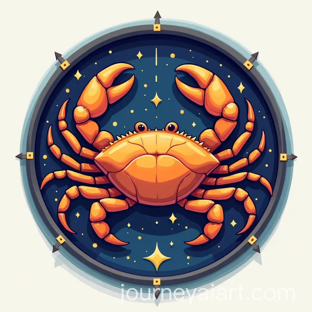 Zodiac-Cancer-Icon-Nurturing-Crab-in-SeaInspired-Palette