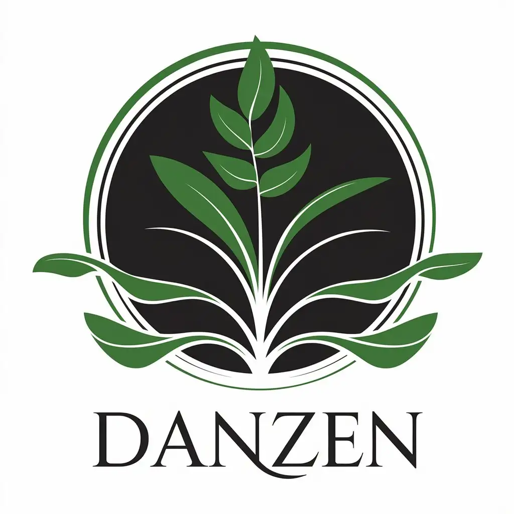 LOGO Design for DANZEN Vector Logo with Plants Symbol for Beauty Spa Industry