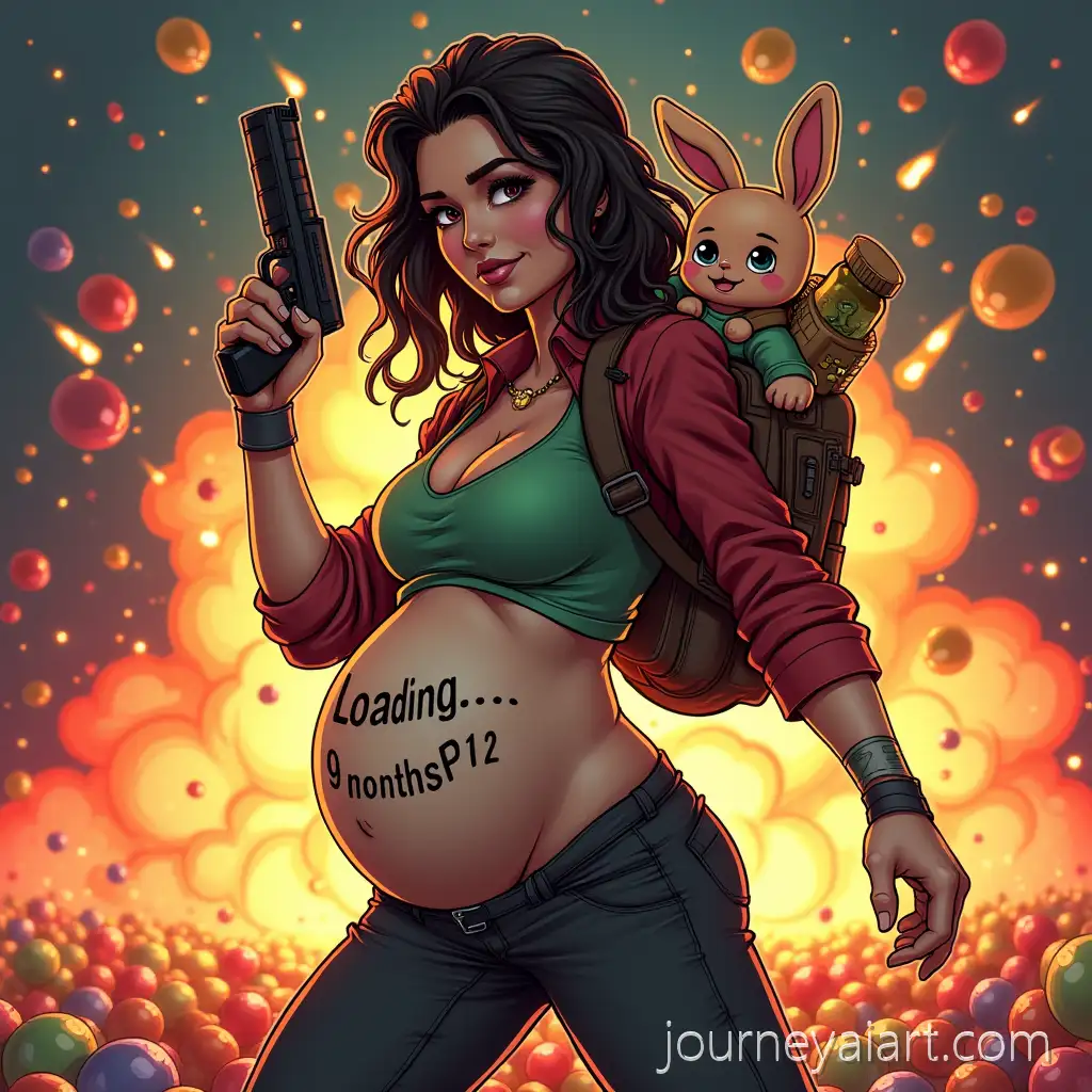 Pregnant-SuperheroinePregnant-superheroine-action-scene-with-Pickled-Cucumbers-and-Explosions-in-a-Cool-Action-Movie-Style