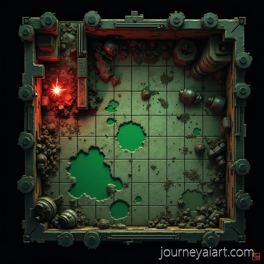 Vampire-SurvivorsInspired-Industrial-Core-Map-with-RustyIndustrial-Decay-Map-Design-Metal-Floors-and-Acid-Pools