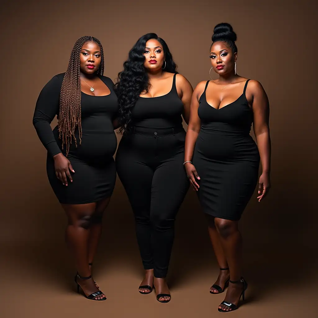 Stylish PlusSize African American Women Posing for a Photo Shoot