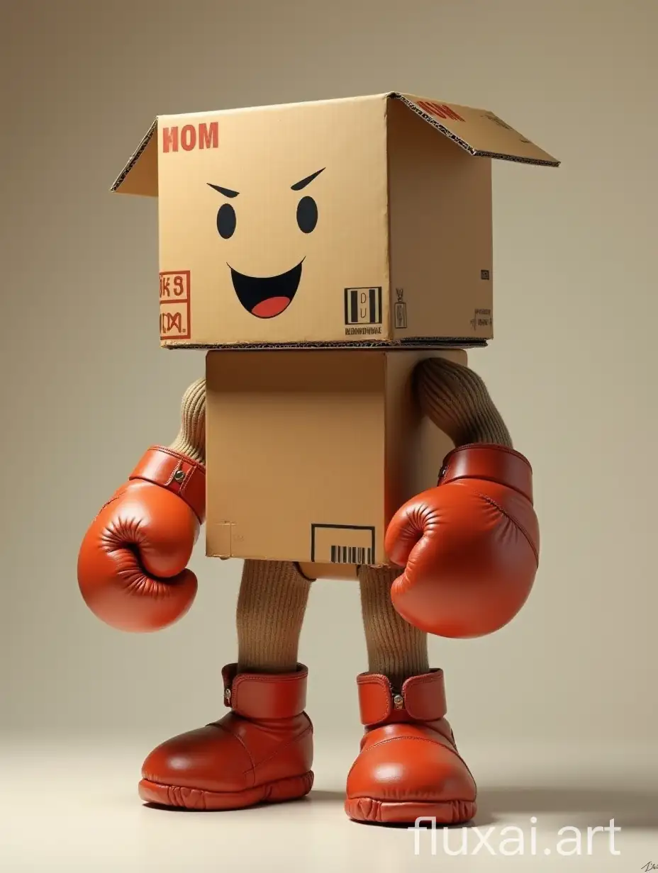 animate a cardboard box attach legs and arms to it put boxing gloves on its hands