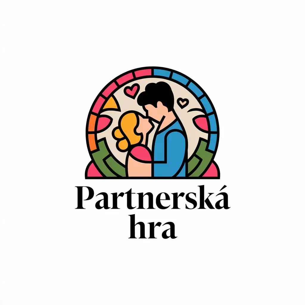 LOGO Design for Partnersk Hra Couple in Love with Moderate Colors for Home Family Industry