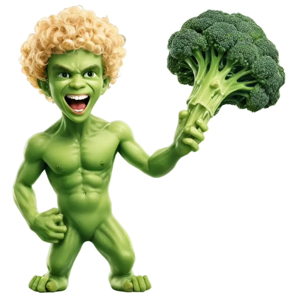 Heroic-Broccoli-PNG-FlameThrowing-with-Blond-Hair-A-Unique-and-Dynamic-Digital-Art-Creation