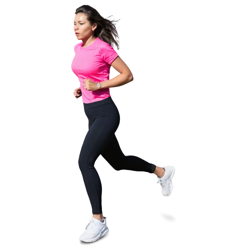 Dynamic-Street-Running-PNG-Woman-in-Pink-Shirt-Leading-the-Way