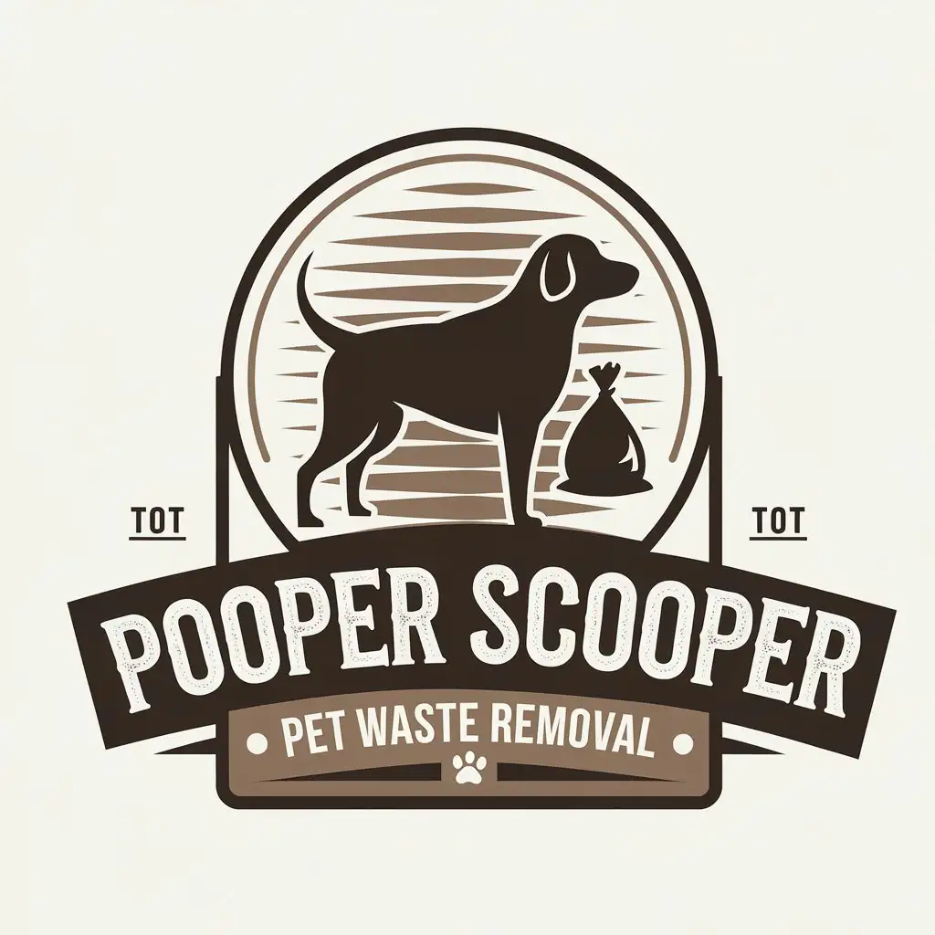 LOGO Design for Pooper Scooper Pet Waste Removal Fun and Playful with Earth Tone Colors