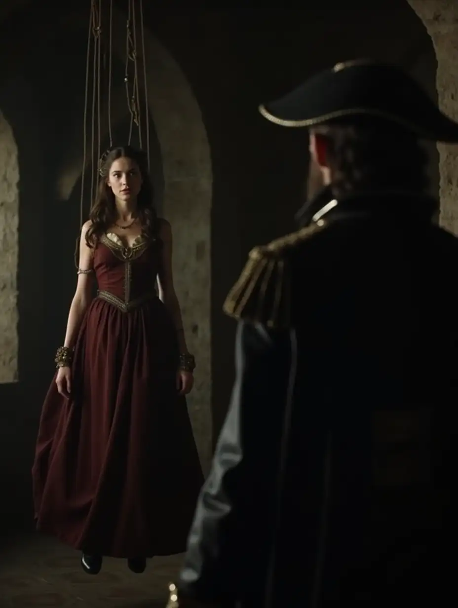 Dramatic-17th-Century-Encounter-French-Woman-Confronts-Spanish-Commander-in-Castle