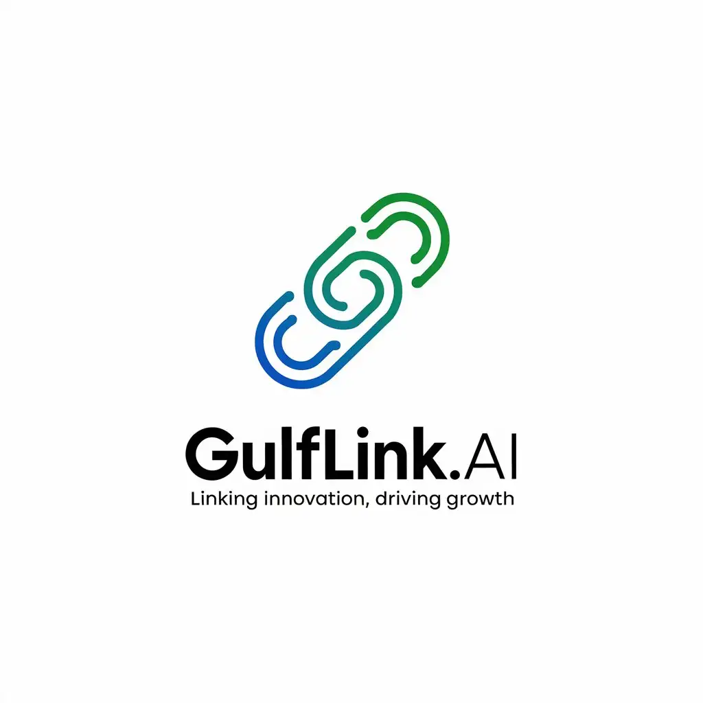 LOGO Design for Gulflinkai Minimalistic with Link Symbol Representing Innovation and Growth in Technology