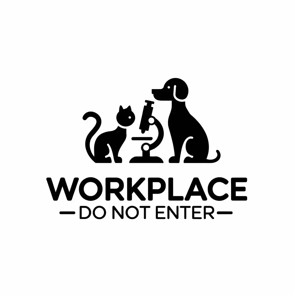 LOGO-Design-for-Workplace-Cats-Dogs-and-Microscope-Vector-Logo