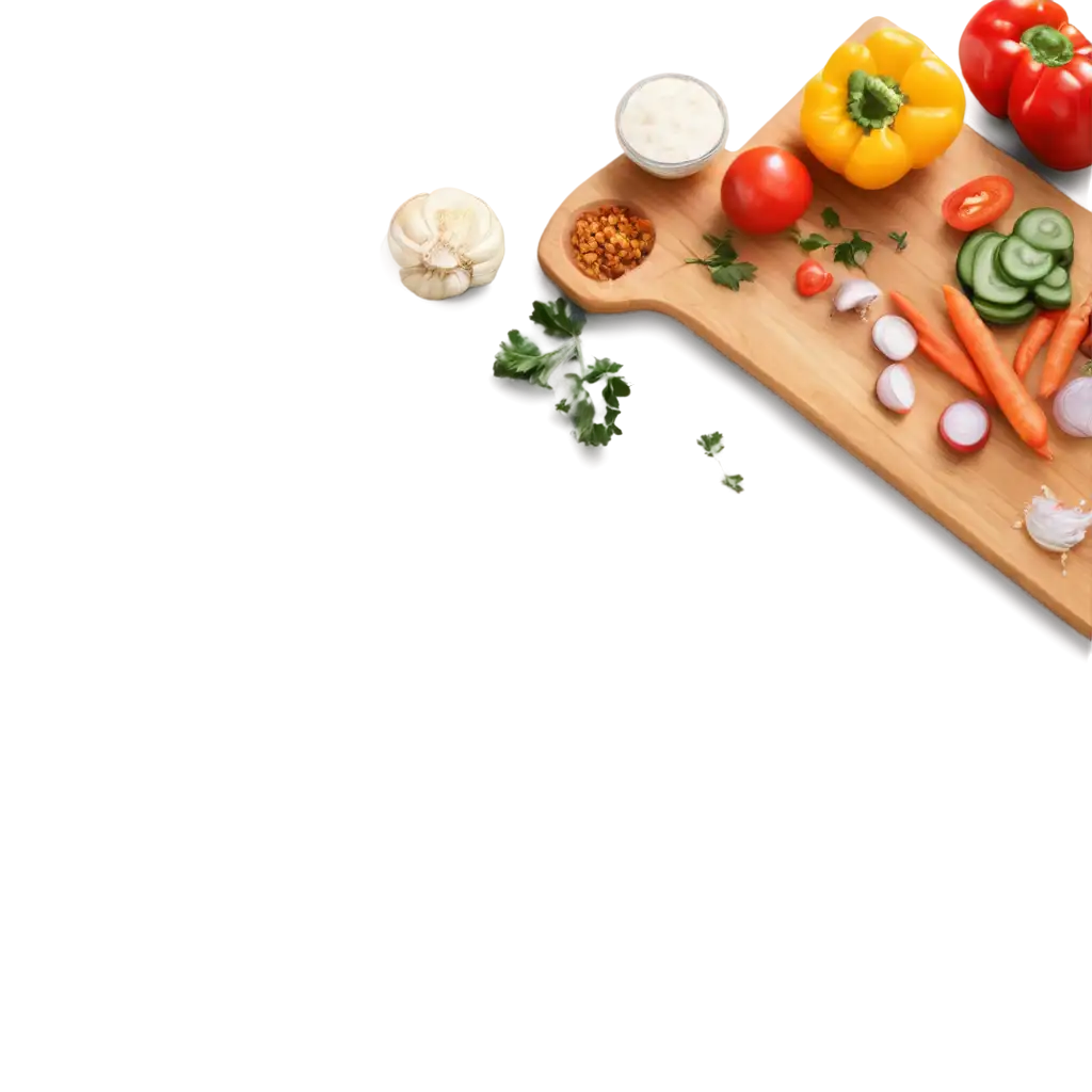 HighQuality-PNG-Image-of-Fresh-Organic-Vegetables-on-a-Wooden-Cutting-Board-Ready-for-Cooking