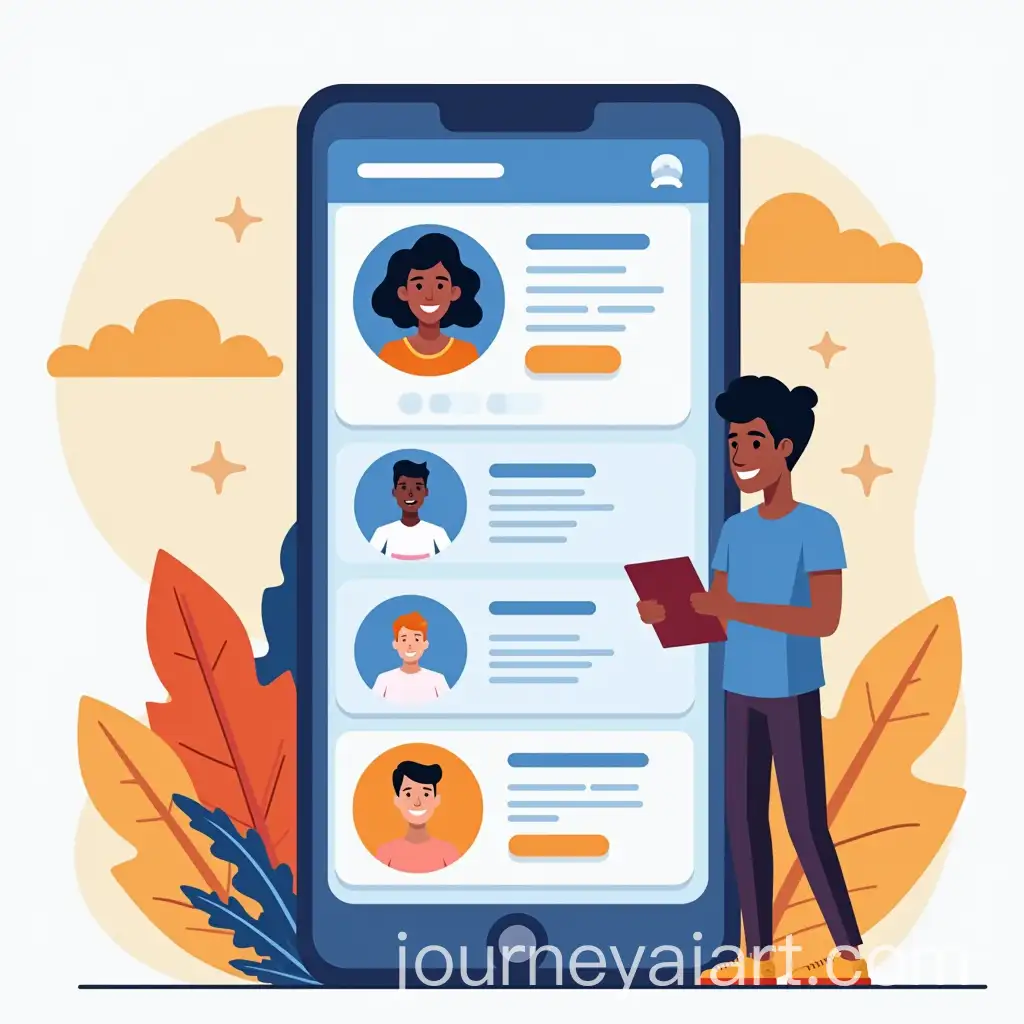 School-Management-App-Concept-with-Smartphone-and-African-Student-in-Blue-and-Orange-Tones