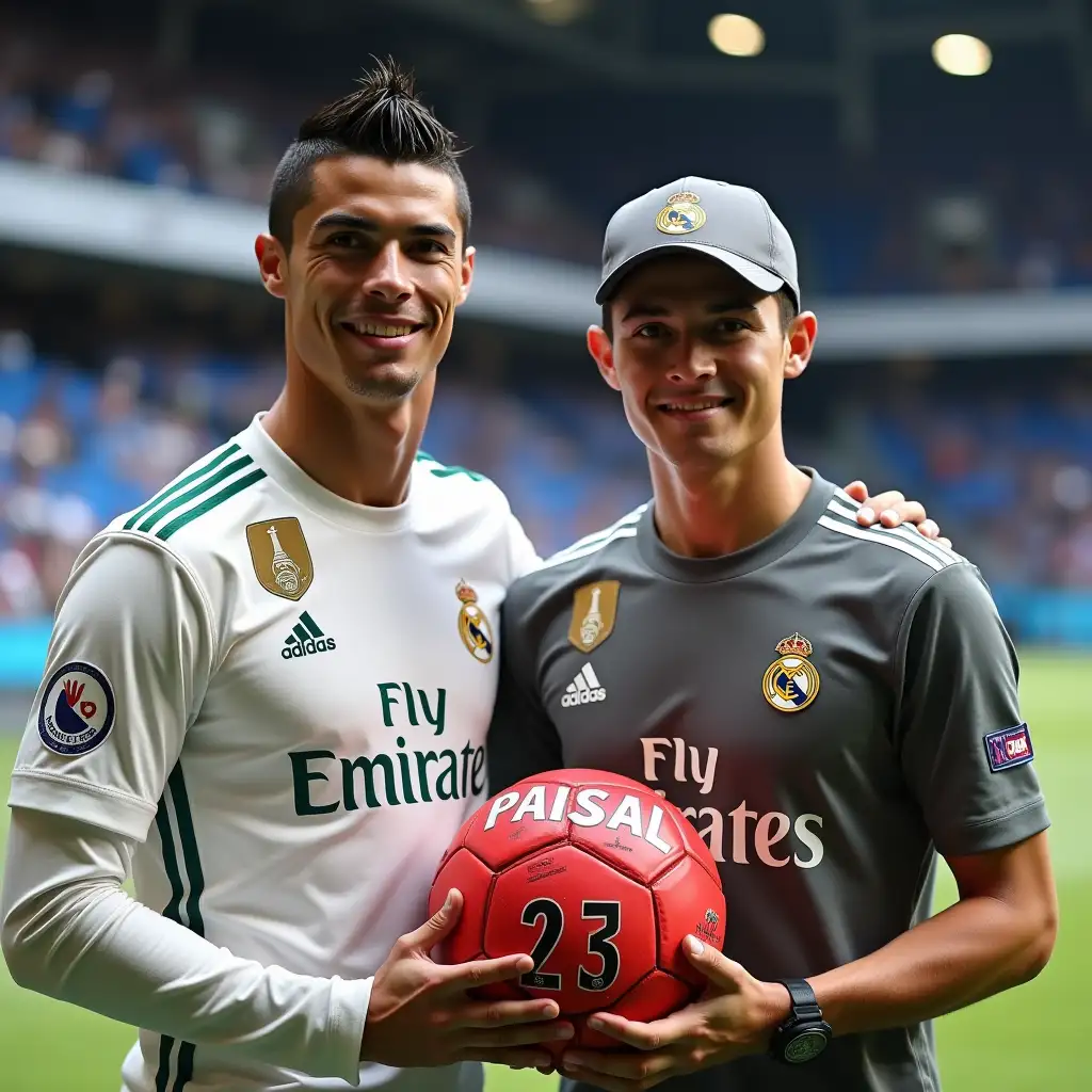 Cristiano-Ronaldo-with-Indonesian-Fan-Holding-PAISAL-Soccer-Ball