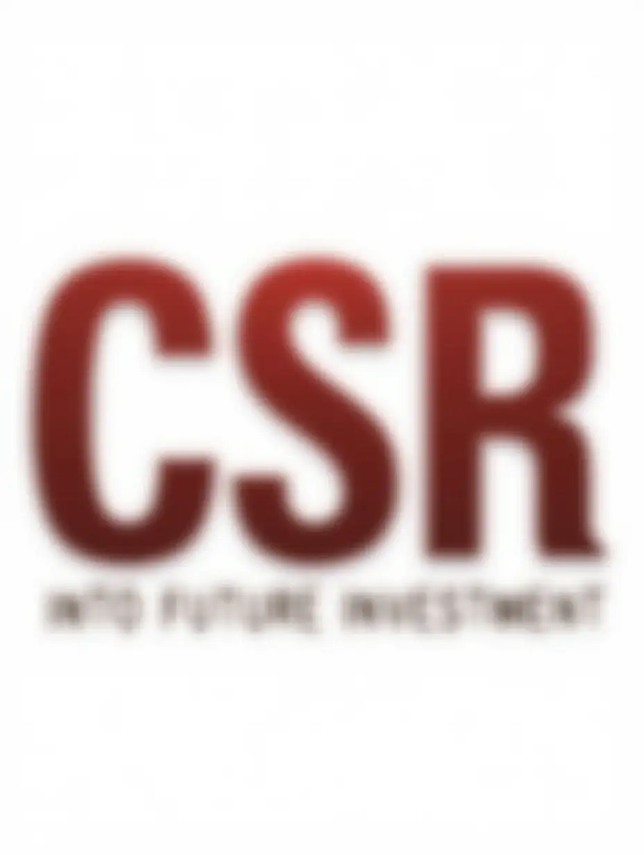 Create a high-quality text design with a frontal view (straight-on perspective). The text must be exactly as follows, with no modifications:nLine 1: turn yournLine 2: CSRnLine 3: INTO FUTURE INVESTMENTnThe text should be flat, without any 3D effects, but should maintain a modern and professional appearance. Apply a smooth gradient of calm red tones, subtle gold accents, and ebony black for a sophisticated look. Ensure balanced highlights and shadows to enhance readability. The background must be transparent (PNG format).