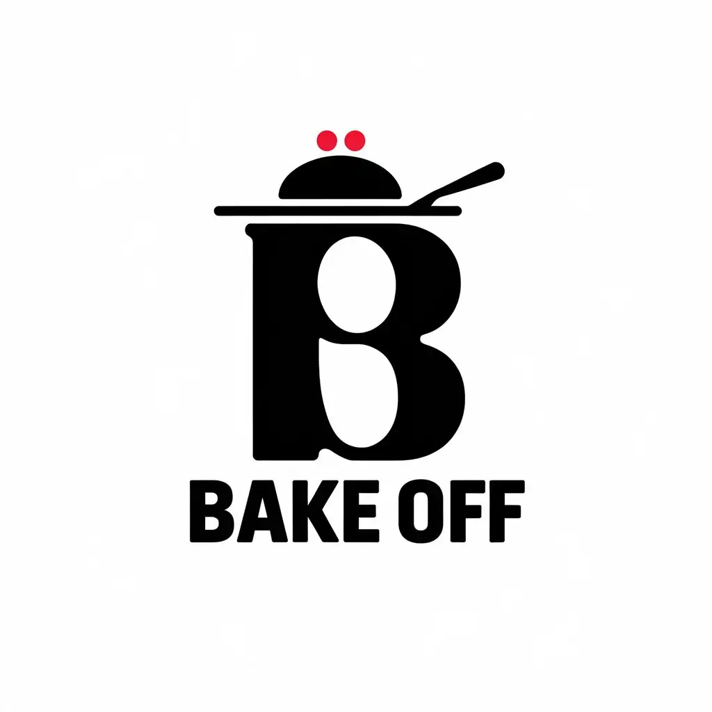 LOGO Design for Bake Off Bold BO Initials on a Clear Background with a Touch of Moderation