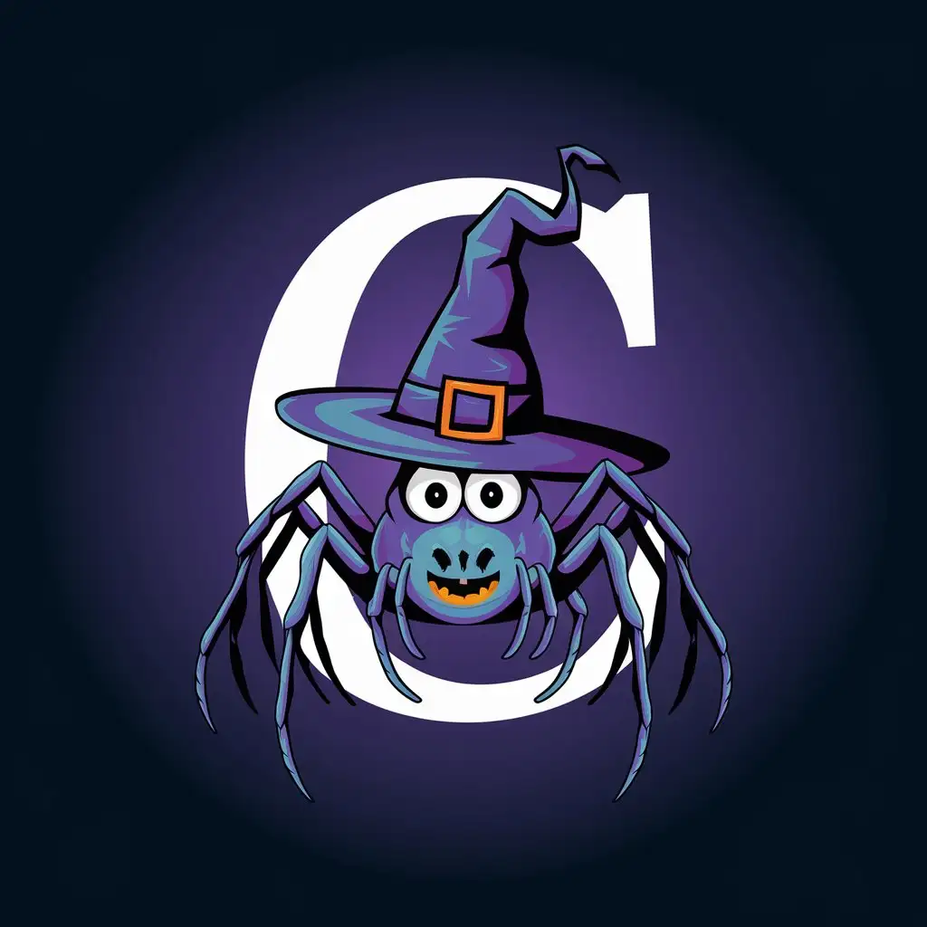 Vector Letter C with Halloween Creature Design