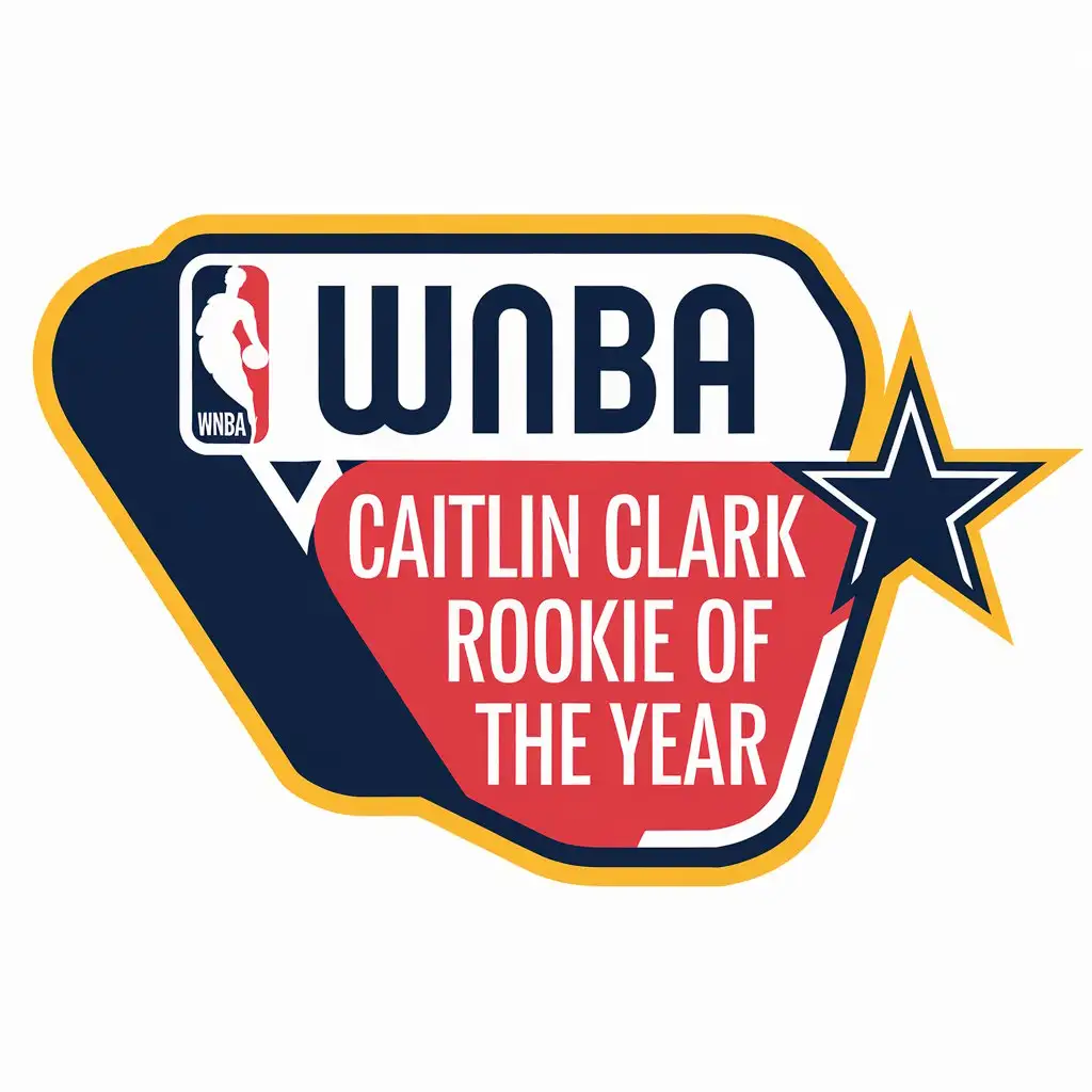 WNBA Caitlin Clark Rookie of the Year Insignia on White Background